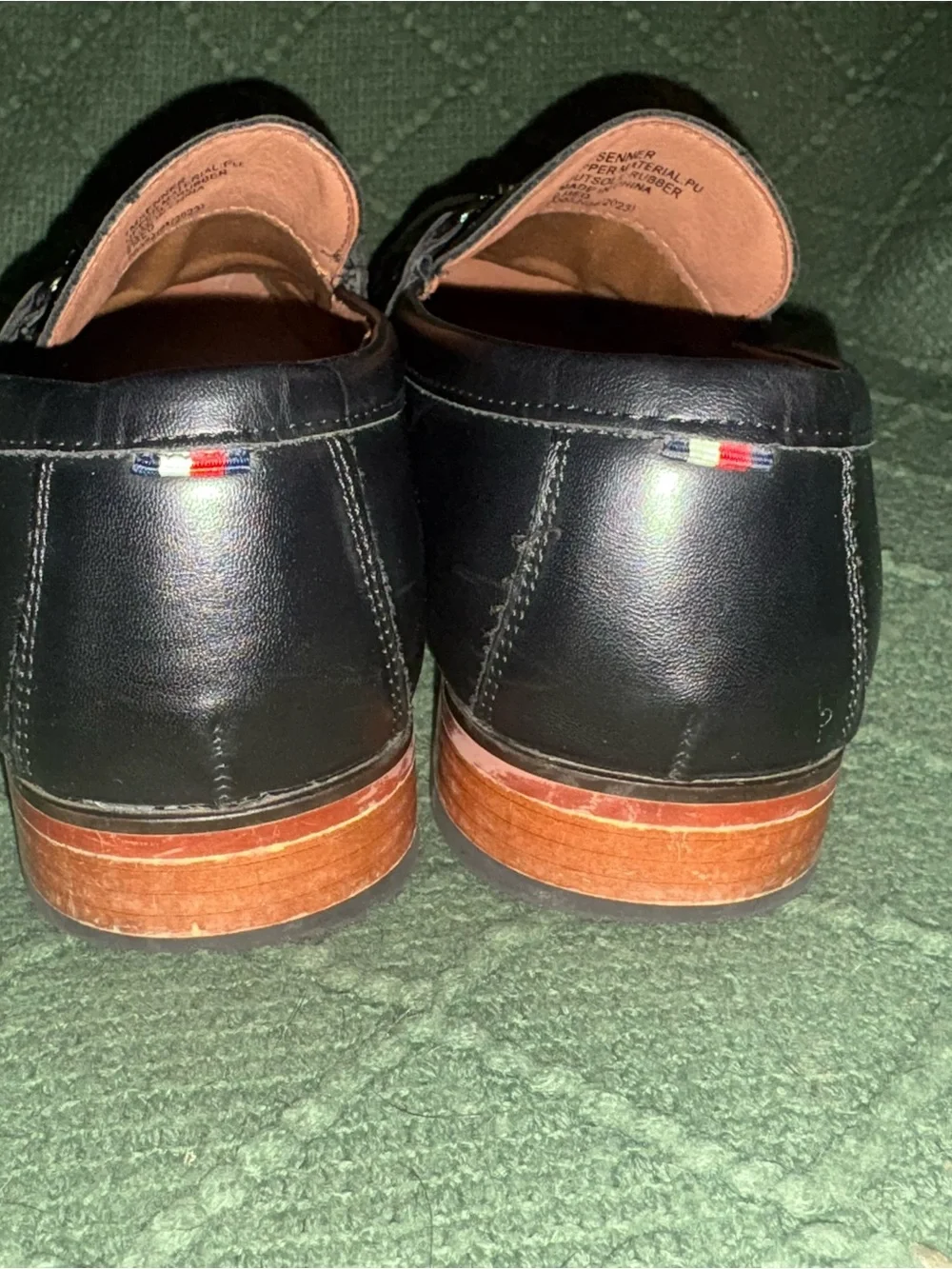 Tommy Hilfiger Black Leather Bit Slip-On Loafers